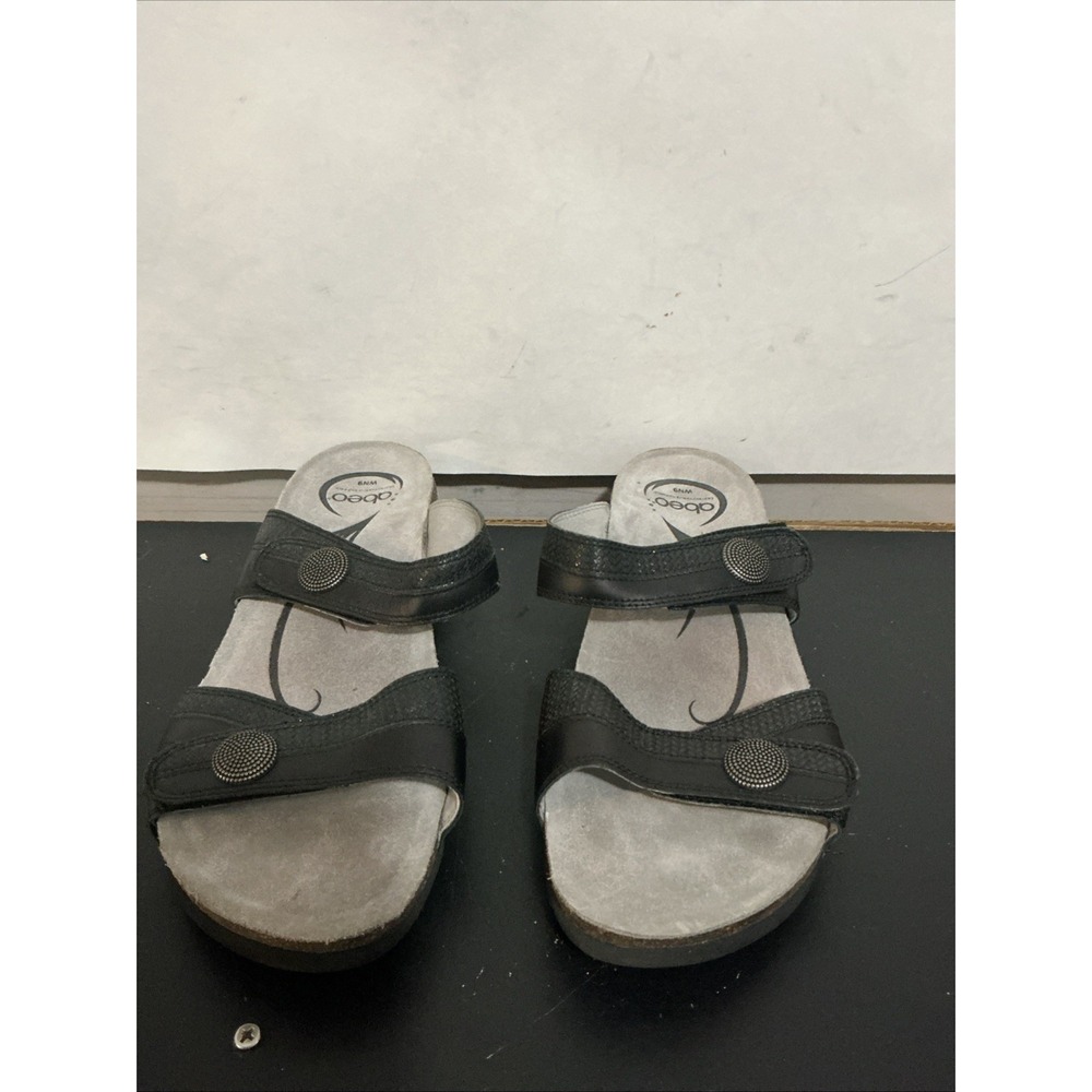 ABEO Barbara B.I.O System Black Leather Sandals Womens Size 9N 5777
